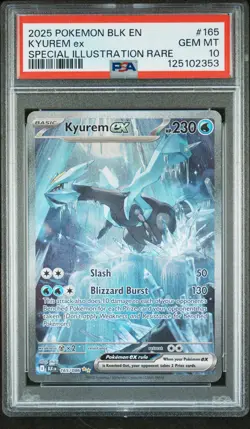 2025 POKEMON BLK EN-BLACK BOLT SPECIAL ILLUSTRATION RARE #165 KYUREM EX PSA 10 - Image 1