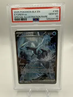 2025 POKEMON BLK EN-BLACK BOLT SPECIAL ILLUSTRATION RARE #165 KYUREM EX PSA 10 - Image 1