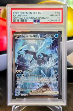 2025 POKEMON BLK EN-BLACK BOLT SPECIAL ILLUSTRATION RARE #165 KYUREM EX PSA 10 - Image 1
