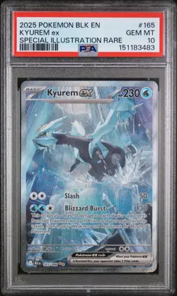 2025 POKEMON BLK EN-BLACK BOLT SPECIAL ILLUSTRATION RARE #165 KYUREM EX PSA 10 - Image 1