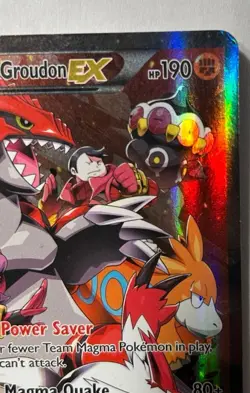 Pokemon Team Magma's Groudon EX 15/34 Double Crisis Full Art Holo EX 2015 - Image 3