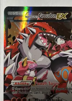 Pokemon Team Magma's Groudon EX 15/34 Double Crisis Full Art Holo EX 2015 - Image 4