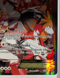 Pokemon Team Magma's Groudon EX 15/34 Double Crisis Full Art Holo EX 2015 - Image 5