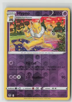 HYPNO 061/195 UNCOMMON SILVER TEMPEST POKEMON REVERSE HOLO NM/M SHINJI KANDA - Image 1