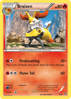 Braixen 9/39 Kalos Starter Set Pokemon NM/M - Image 1