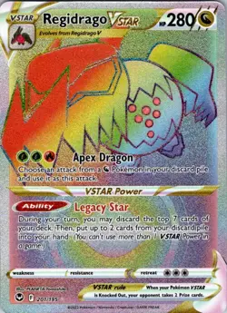 Regidrago VSTAR (Secret) Secret Rare SWSH12: Silver Tempest 201/195 NM Pokemon - Image 1