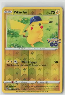 PIKACHU 028/078 HOLO RARE POKEMON GO POKEMON REVERSE HOLO NM/M NARUMI SATO - Image 1
