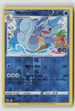 WARTORTLE 016/078 UNCOMMON POKEMON GO POKEMON REVERSE HOLO NM/M KURUMITSU - Image 1
