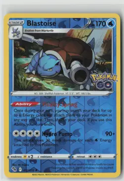 BLASTOISE 017/078 HOLO RARE POKEMON GO POKEMON REVERSE HOLO NM/M NC EMPIRE - Image 1