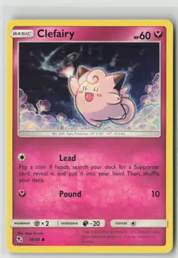 CLEFAIRY 38/68 COMMON HIDDEN FATES POKEMON NM/M SAYA TSURUTA - Image 1