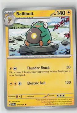 BELLIBOLT 074/167 UNCOMMON TWILIGHT MASQUERADE POKEMON NM/M MINA NAKAI - Image 1