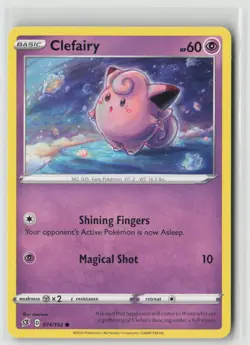 CLEFAIRY 074/192 COMMON REBEL CLASH POKEMON NM/M SOWSOW - Image 1