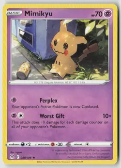 MIMIKYU 080/196 RARE LOST ORIGIN POKEMON NM/M LIGTON - Image 1