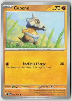 CUBONE 72/142 COMMON STELLAR CROWN POKEMON NM/M SVLT - Image 1