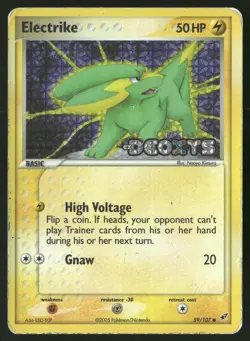 Electrike 59/107 Common Deoxys Pokemon Reverse Holo DMG - Image 1