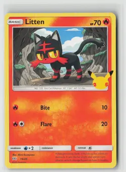 LITTEN 015/025 MCDONALD'S 25TH ANNIVERSARY PROMOS POKEMON NM/M AKIRA KOMAYAMA - Image 1