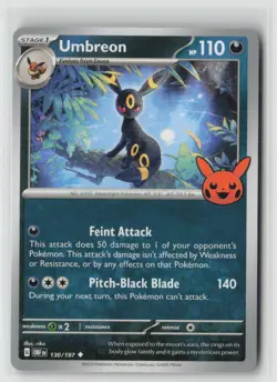 UMBREON 130/197 UNCOMMON TRICK OR TRADE BOOSTER 2024 POKEMON NM/M - Image 1
