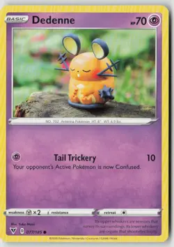 DEDENNE 077/185 COMMON VIVID VOLTAGE POKEMON NM/M YUKA MORII - Image 1