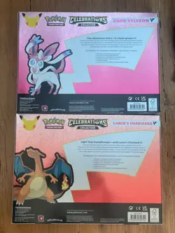 Pokemon TCG - 25th Celebrations Lance's Charizard V & Dark Sylveon V Box SEALED - Image 2