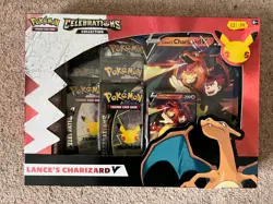 Pokemon TCG Celebrations Lance's Charizard V and Dark Sylveon V Collection Box - Image 2