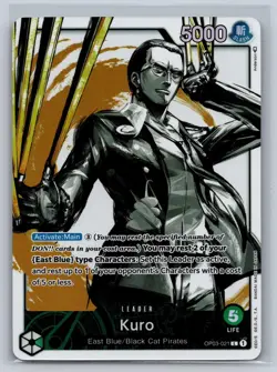 Kuro (Alternate Art) OP03-021 Leader Pillars of Strength One Piece Foil NM - Image 1