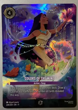 Disney Lorcana Pocahontas Winterspell ENCHANTED Colors Of The Wind 228/204. - Image 2
