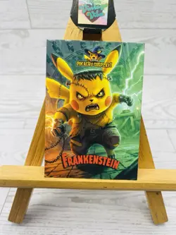 Pikachu Cosplay as Frankenstein Box Hit Non- Pokemon Fan Art Trading Card - Image 1