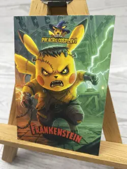 Pikachu Cosplay as Frankenstein Box Hit Non- Pokemon Fan Art Trading Card - Image 3