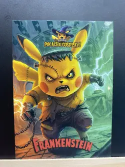 Pikachu Cosplay as Frankenstein Box Hit Non- Pokemon Fan Art Trading Card - Image 5