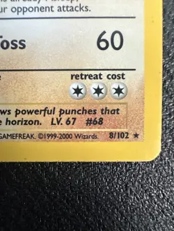 [4th Print - 1999-2000] Machamp 8/102 1st Edition Base Set WOTC Pokemon Card - Image 2
