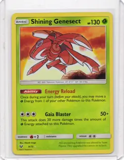 Pokemon Card Shining Genesect Shining Legends Shiny Holo Rare 9/73 Near Mint - Image 1