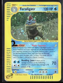 #2 Feraligatr 12/165 Expedition 2002 Holo Rare E-Reader Pokemon Card - Image 1