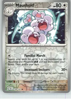 Maushold 158/191 Uncommon Surging Sparks Pokemon Reverse Holo Near Mint - Image 1