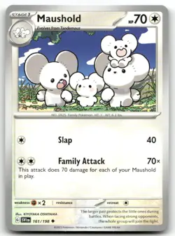 Maushold 161/198 Uncommon Scarlet & Violet Pokemon LP - Image 1