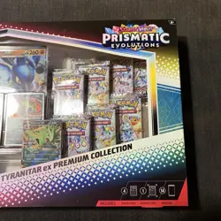 Pokemon TCG Prismatic Evolutions Lucario & Tyranitar ex Box 4 Promos + Oversize - Image 1