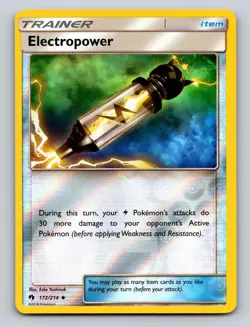 Electropower 172/214 Uncommon Lost Thunder Pokemon Reverse Holo NM - Image 1