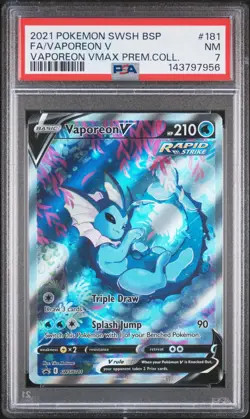 Pokemon Vaporeon V Promo Holo SWSH181 PSA 7 2021 Sword & Shield - Image 1