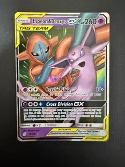Espeon & Deoxys GX 72/236 Unified Minds Ultra Rare Pokemon TCG - Image 1