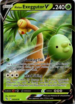 Alolan Exeggutor V Ultra Rare Pokemon GO 005/078 NM - Image 1