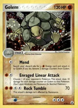 Golem 6/92 Holo Rare Legend Maker Pokemon Lightly Played - Image 1