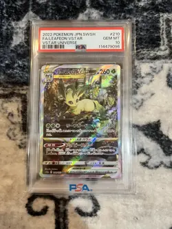 210/172 LEAFEON SWORD & SHIELD VSTAR UNIVERSE FULL ART 2022 POKEMON JPN PSA 10 - Image 1