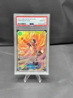 One Piece CCG OP13-119 Portgas D. Ace sec Holo English PSA 10 - Image 1