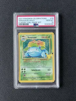 2021 Venusaur 15 Holo Rare Celebrations Classic Collection Pokemon PSA 10 - Image 2