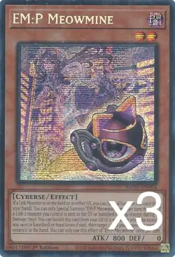 3X Yugioh EM:P Meowmine MP25-EN054 Secret Rare 1st Edition NM - Image 1