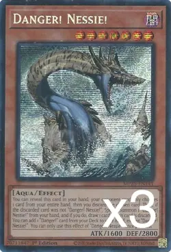 3X Yugioh Danger! Nessie! MP25-EN141 Secret Rare 1st Edition NM - Image 1