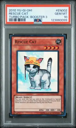 YUGIOH PSA 10 Rescue Cat TU03-EN002 Super Rare Promo *0099 - Image 1