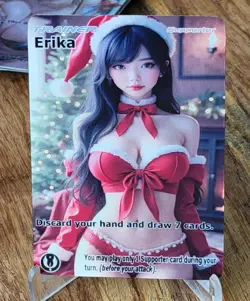 Pokemon Erika Anima Waifu Sexy Doujin ACG DIY Trainer Full Art Card Holo - Image 1