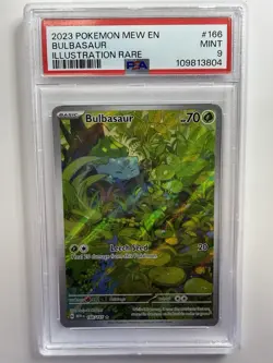 2023 POKEMON Bulbasaur 166/165 151 Holo TRADING CARD GAME TCG PSA 9 RARE SIR - Image 1