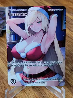 Pokemon Lusamine Anima Waifu Sexy Doujin ACG DIY Trainer Full Art Card Holo - Image 1