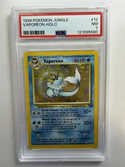 1999 POKEMON Vaporeon 12/64 Jungle Holo PSA 7 TRADING CARD GAME TCG - Image 1
